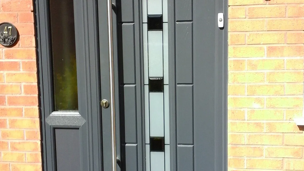 Close up of a new door installed by our team