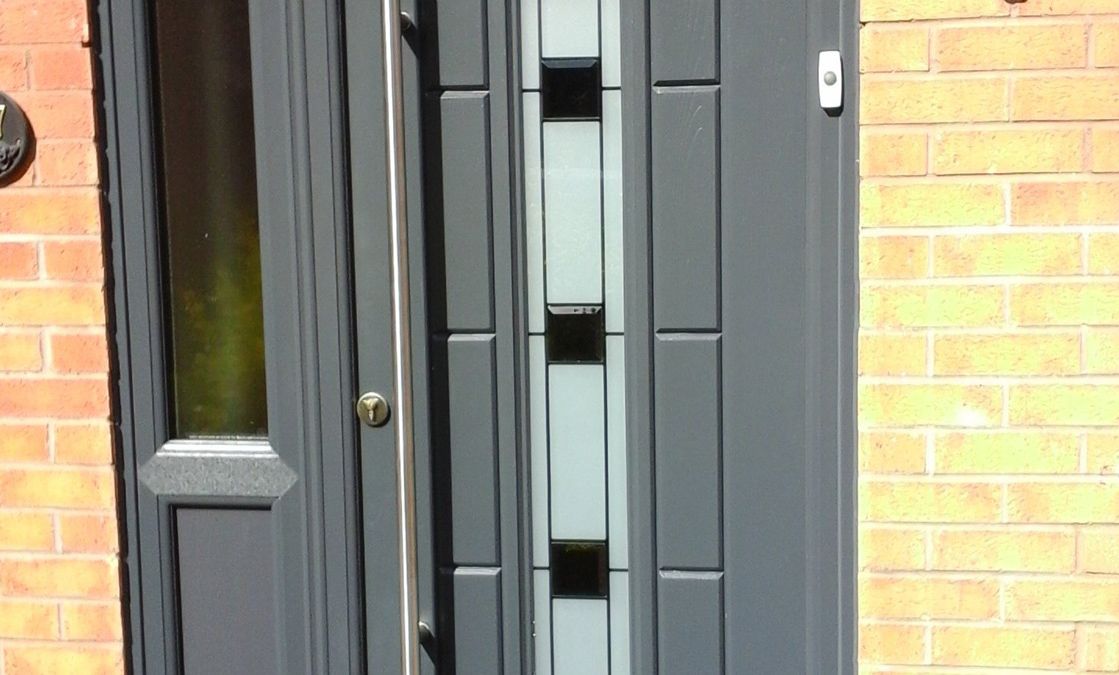 Close up of a new door installed by our team