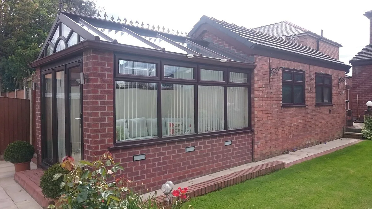 A rosewood conservatory installed by our team