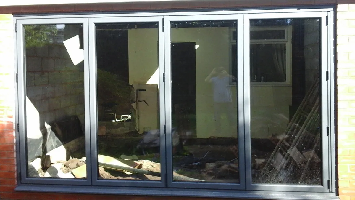 Bi-folding doors installed by our team on a new extension 