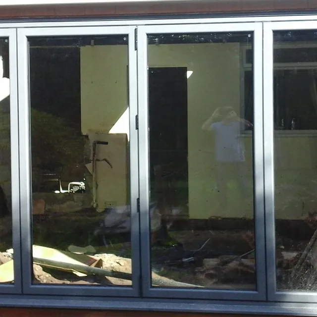 Bi-folding doors installed by our team on a new extension 