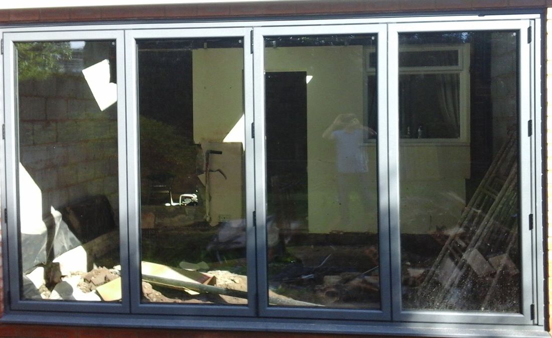 Bi-folding doors installed by our team on a new extension 