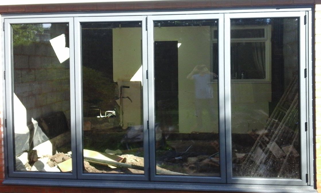 Bi-folding doors installed by our team on a new extension 