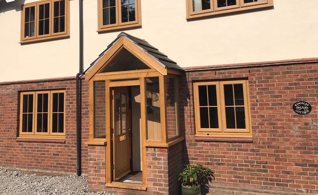 new light oak window frames installed by our team